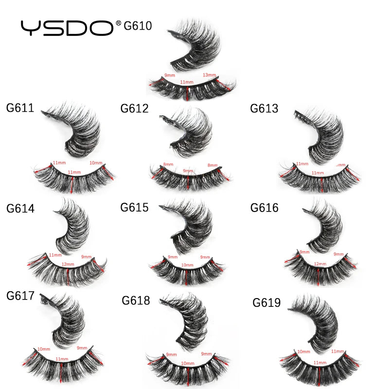 YSDO Eyelashes 3/5 Pairs Natural Long 3D Mink Lashes Fluffy Volume Mink False Eyelashes Cruelty Free Wispy Lashes Makeup Cilios HIP