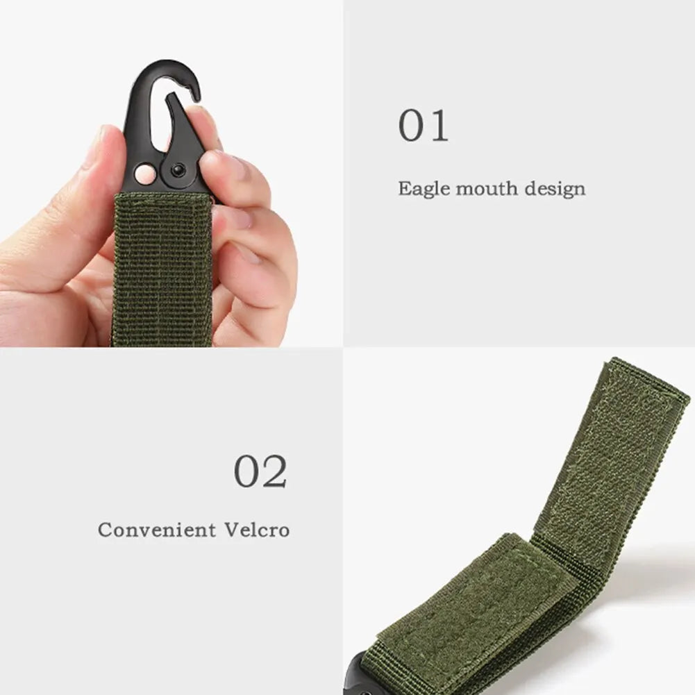 Tactical MOLLE Nylon Webbing Belt Carabiner Hanging Buckle Tactical Belt Buckle HIP