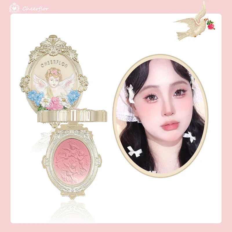 Cheerflor Angel Embossed Gradient Blush – Purple Pink 4.5g Powder Blush HIP