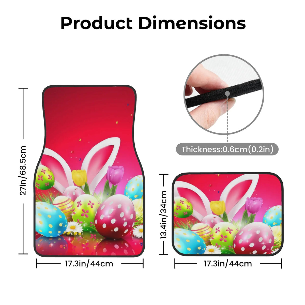 Easter Bunny Car Floor Mats Set of 4 – Festive Design Car Floor Mats HIP