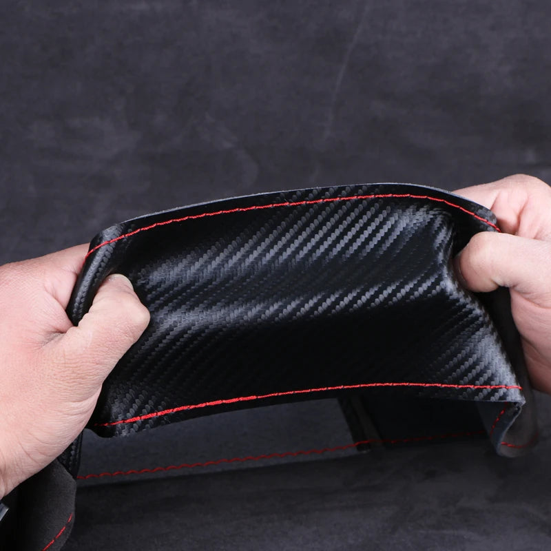 38cm Carbon Fiber & Suede Steering Wheel Cover | Universal Fit Steering Wheel Cover HIP