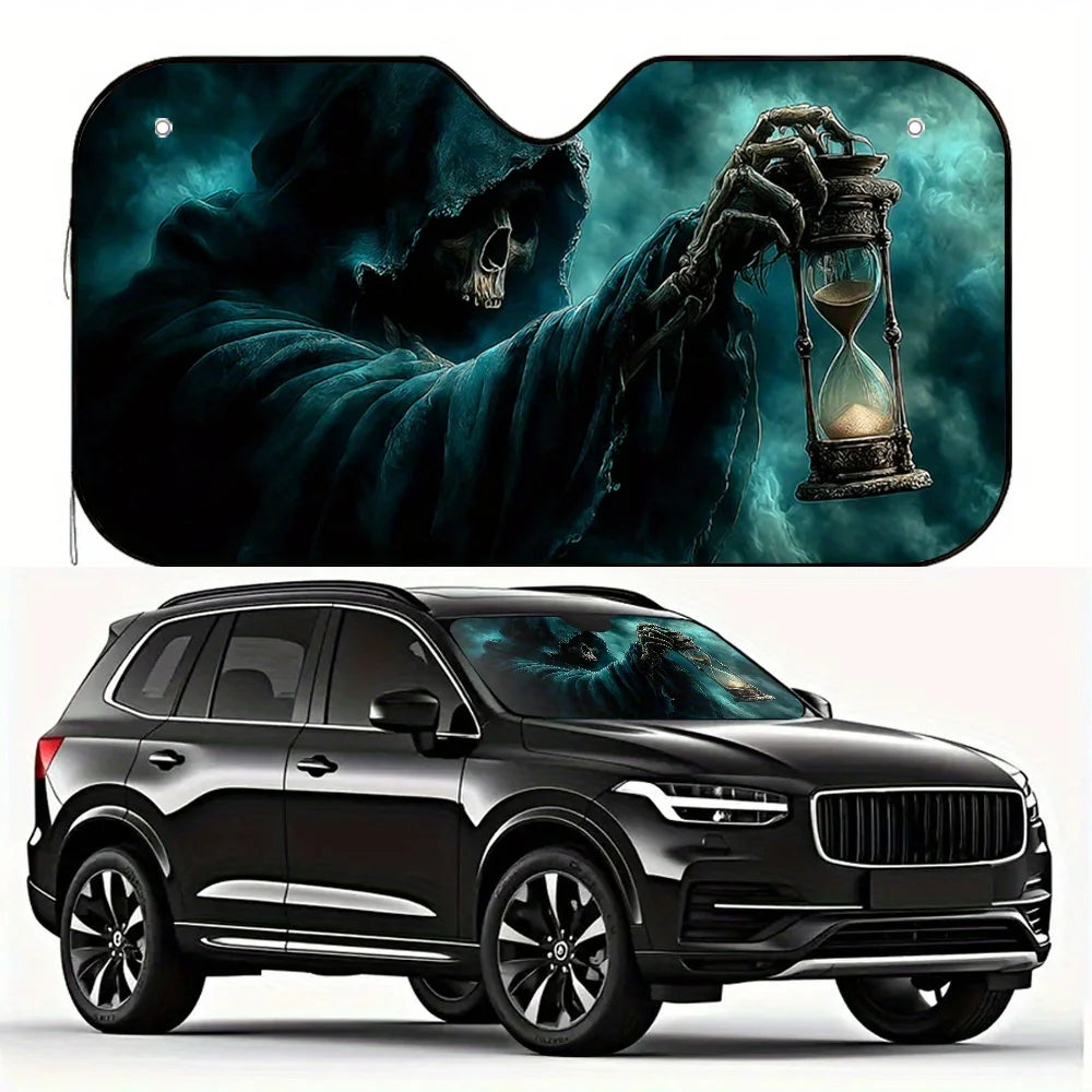Halloween Dark Hooded Figure Car Sunshade – Foldable Car Sunshade HIP M