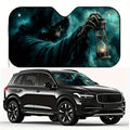Halloween Dark Hooded Figure Car Sunshade – Foldable Car Sunshade HIP M