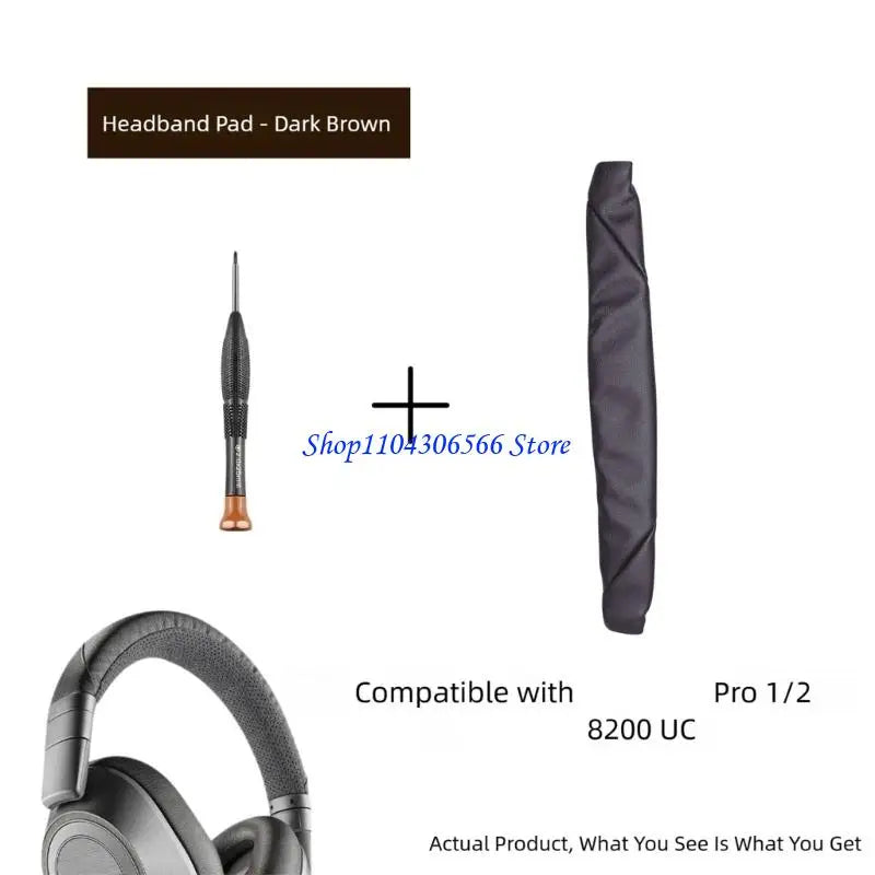 PU Leather Headphone Headband Replacement Pad – Black & Brown Headphone Headband Pad HIP