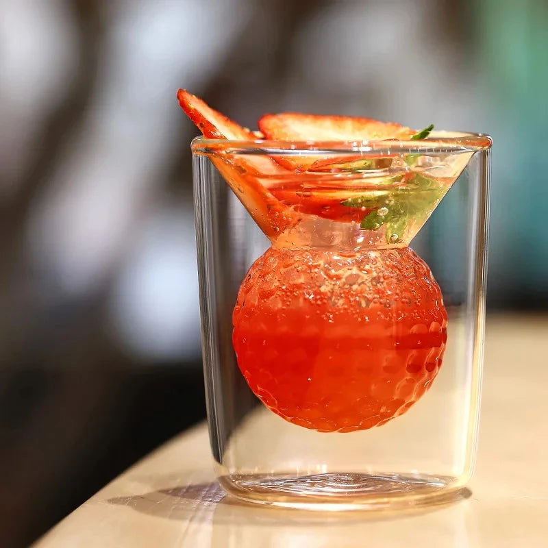 Golf Ball Double-Wall Borosilicate Glass Tumbler 150ml Double Wall Tumbler HIP