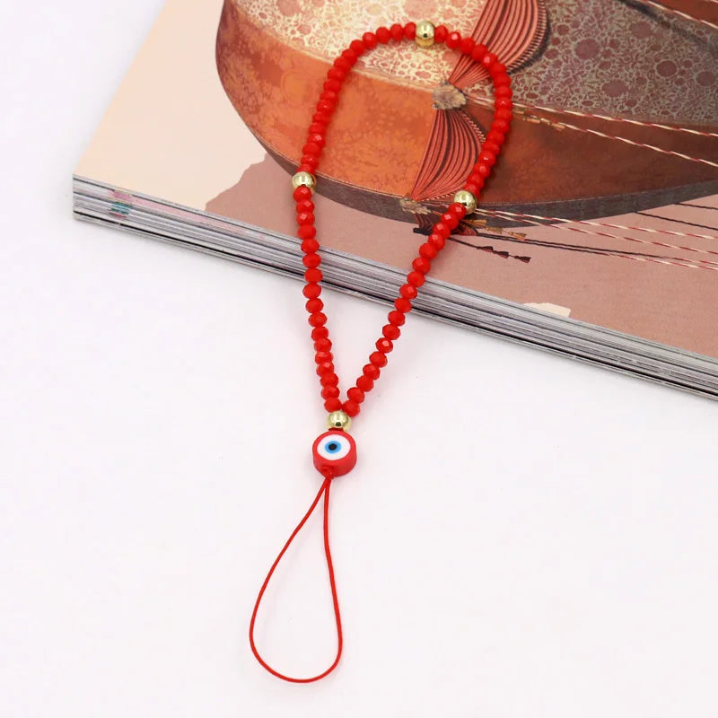 Fashion Jewelry Wholesale Phone Chain Multicolor Crystal Evil Eye Phone Charm Lanyard Strap for Phone Decoration Accessories HIP A004f2