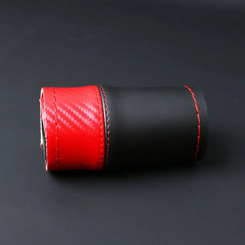 Carbon Fiber Leather Steering Wheel Cover – Universal 38cm Steering Wheel Cover HIP Red