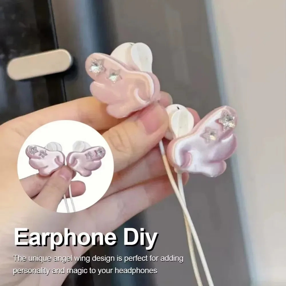 Angel Wing 3D Earphone Decoration – Y2K Star Gem Clip-On Earphone Decoration HIP