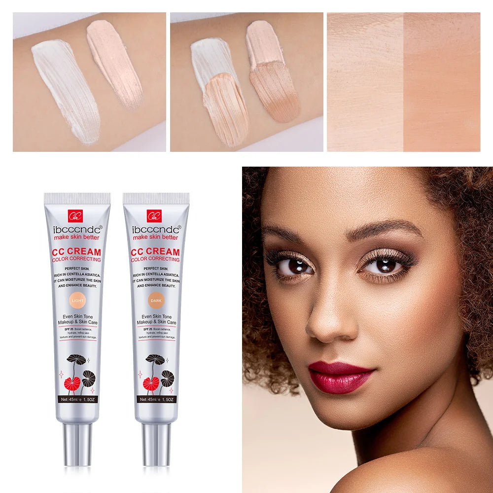 45ml Color Correcting CC Cream Facial Centella Asiatica Repair BB Cream Natural Concealer Whitening Liquid Foundation Cosmetics HIP