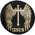 Christian Jesus Wings Cross Spare Tire Cover – SUV RV Truck Spare Tire Cover HIP 1 14 in
