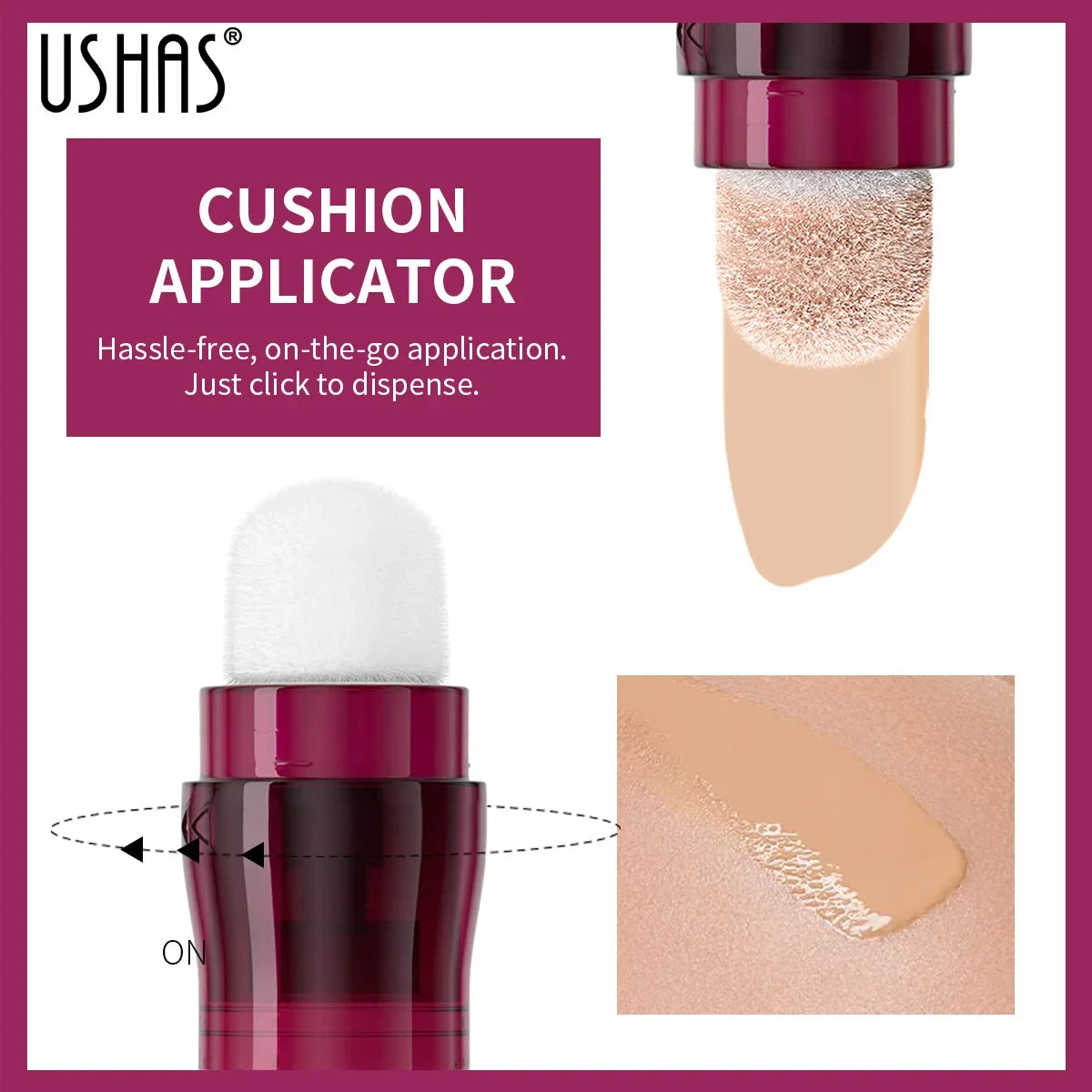 USHAS Sponge Tip Concealer – 12 Shades, Full Cover Waterproof Liquid Concealer HIP