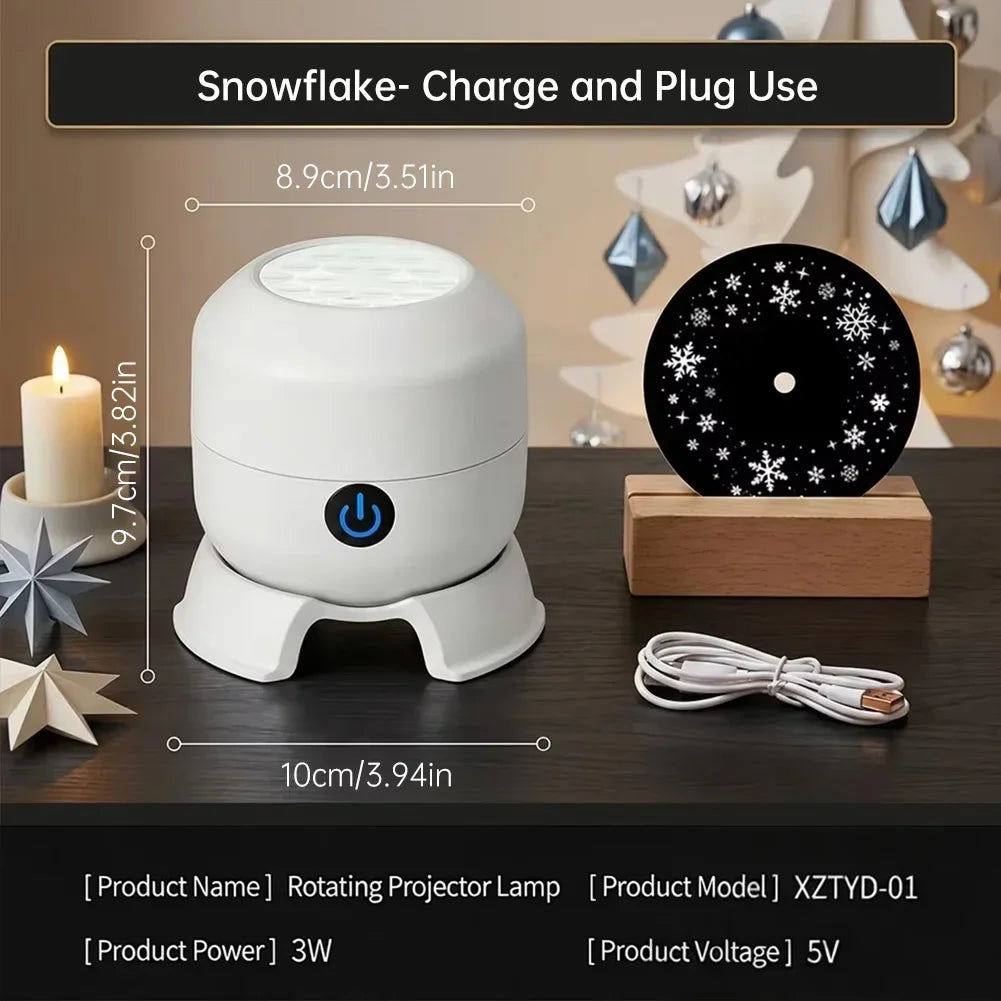 800Mah Usb Led Rotating Atmosphere Night Light Colorful Ocean Snowflake Christmas Projector For Bedroom HIP