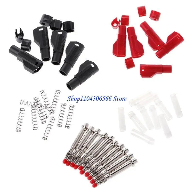 10-Pack 4mm Stackable Banana Plugs – Solder Type, Red & Black Electrical Connector HIP