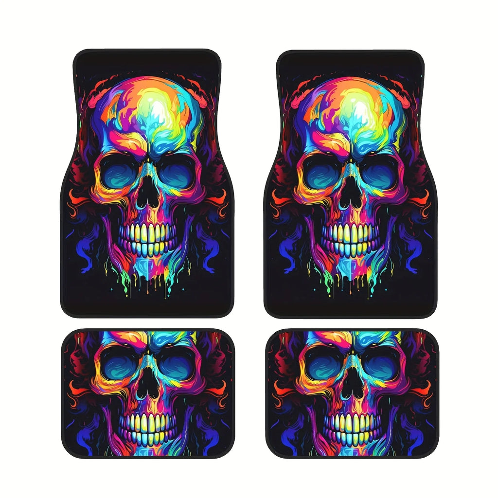 4-Piece Skull Car Floor Mats – Waterproof Universal Fit Car Floor Mats HIP