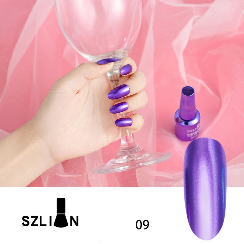 ZUOFILY Mirror Gel Nail Polish – No Lamp Metallic Silver