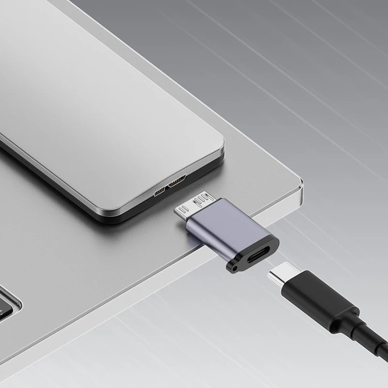 Micro B to USB-C & USB-A Adapter for HDD SSD Data Transfer USB Cable Adapter HIP