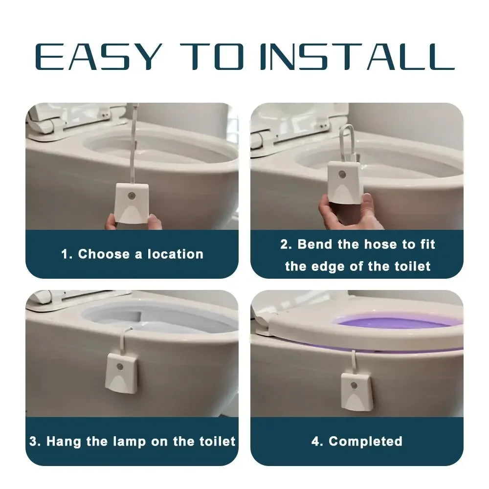 Toilet Night Light Motion Sensor 7-Color Star Projector LED Toilet Night Light HIP