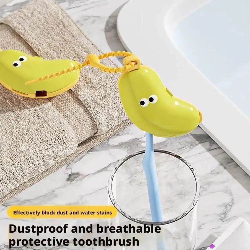 Wholesale Portable Toothbrush Holder Must-have Travel Toothbrush Protective Cap Cute Banana Hiking Camping Brush Cap Case HIP