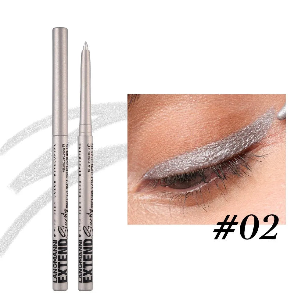 Waterproof Eyeliner Gel Pencil Matte Glitter Lying Silkworm Eye Shadow Pen Brown No Smudge Quick Drying Rotatable Eyeliner Stick HIP 02