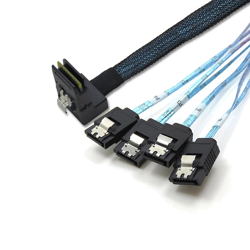 Mini SAS SFF-8087 to 4x SATA 7-Pin Breakout Cable – OULLX SAS to SATA Cable HIP