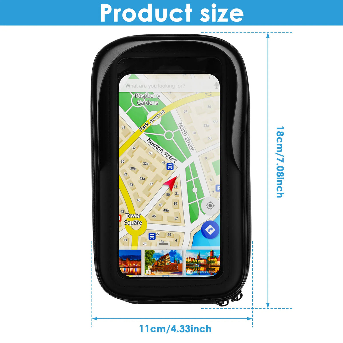 360° Waterproof Motorcycle Phone Holder Bag | Handlebar Pouch Motorcycle Phone Mount HIP