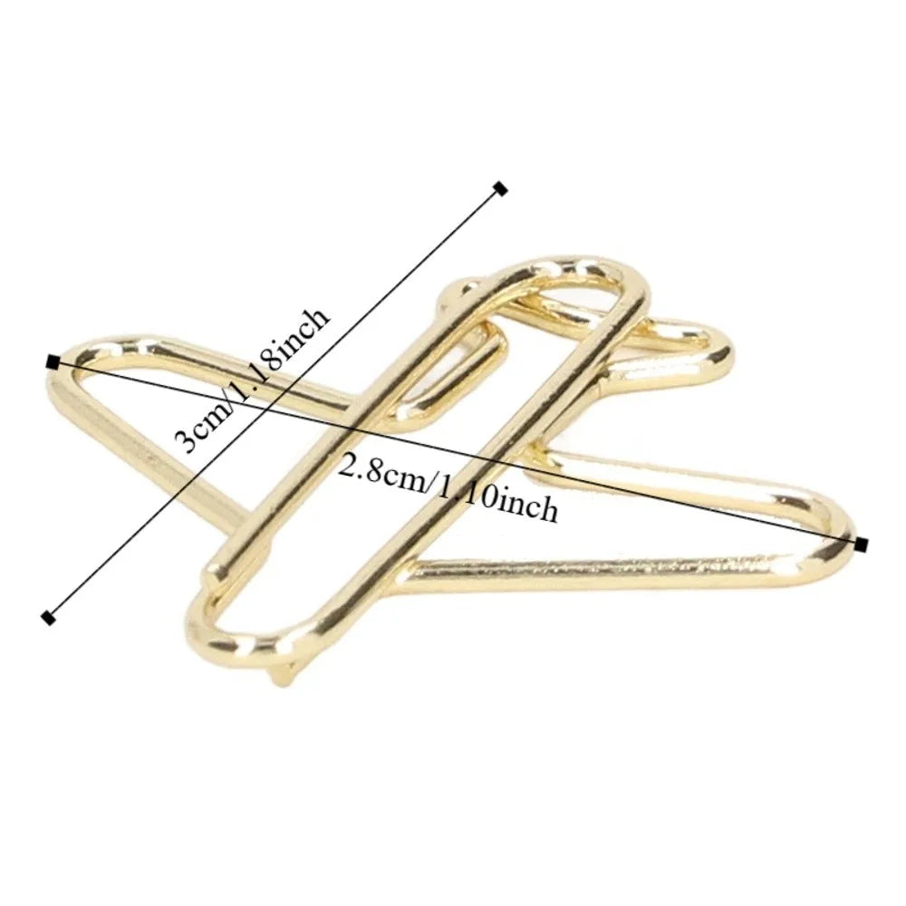 100-Pack Gold Airplane Paper Clips – Jumbo 30x28mm | HIP Novelty Paper Clips HIP