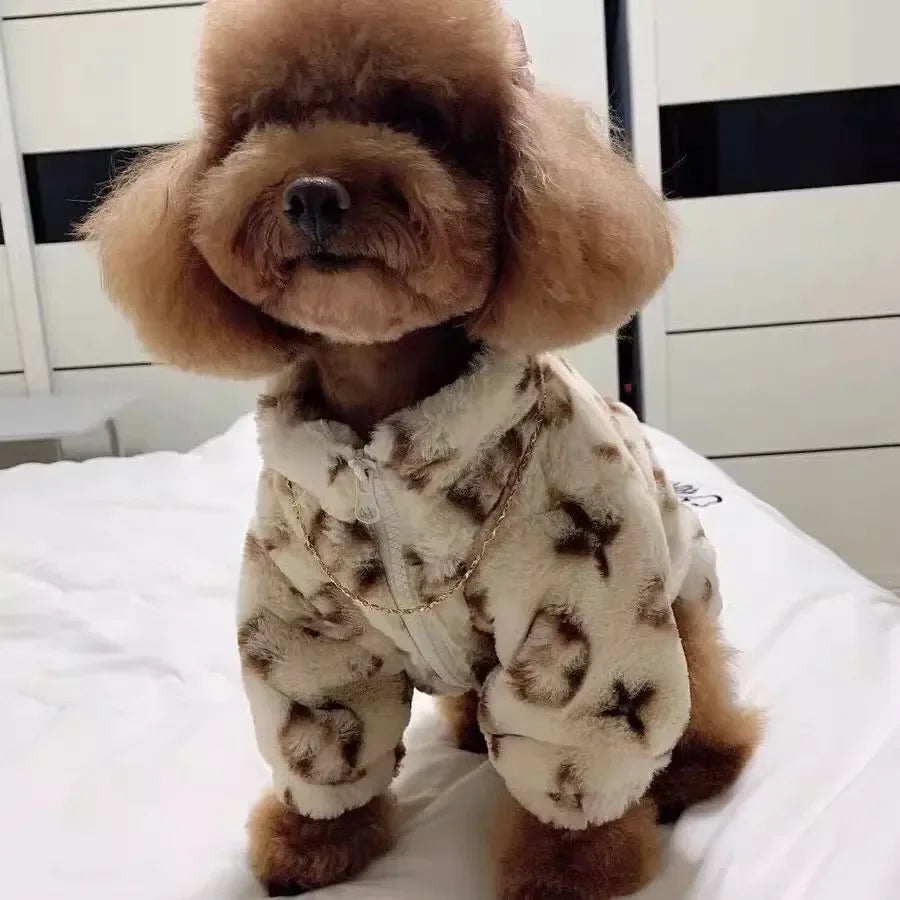 Autumn Winter Faux Fur Coat for Small & Medium Dogs & Cats Pet Winter Coat HIP