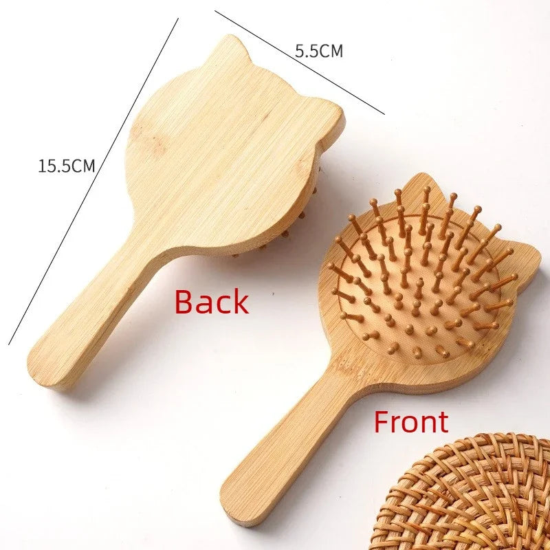 Kids Mini Cat Ear Hairbrush – Bamboo Air Cushion Comb Kids Hair Brush HIP