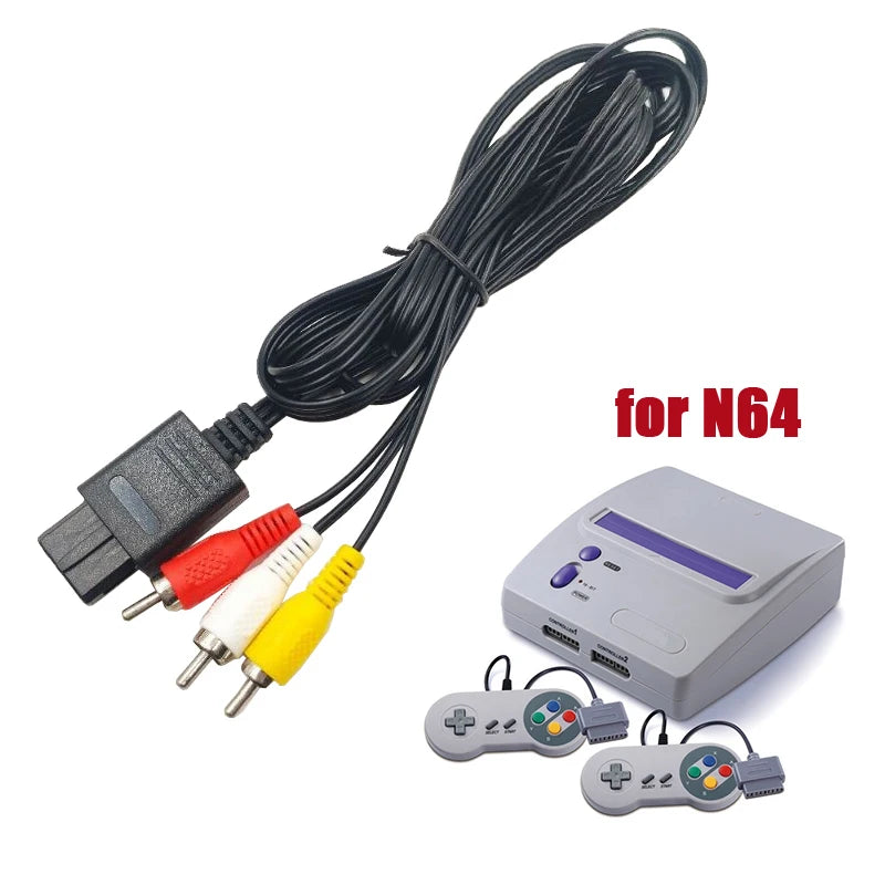AV RCA Cable for Nintendo N64, Super Famicom & GameCube AV RCA Cable HIP