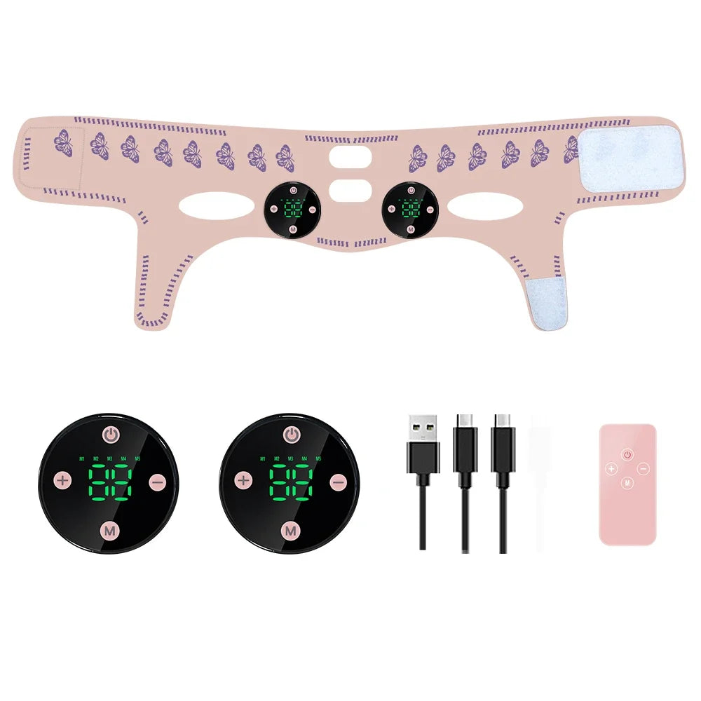 CAMMUO EMS Face Lifting Slimming Strap – USB Rechargeable EMS Face Lifting Mask HIP Neck massage