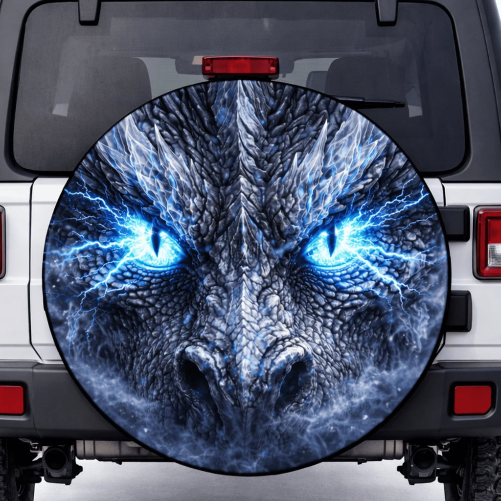 Blue Lightning Dragon Eyes Spare Tire Cover – 14 in Spare Tire Cover HIP