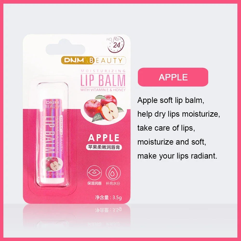 Fruit Lip Balm Winter Fashion Moisturizing Lip Oil Long-Lasting Clear Transparent Natural Aloe Lipstick Lip Care Lipstick Makeup HIP Apple