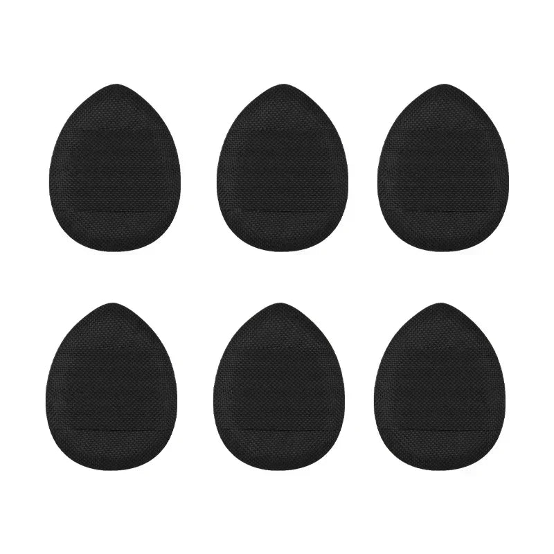 3/10pcs Mini Size Professional Cosmetic Cushion Puff Concealer Foundation Detail Puff Finger Puff Set Makeup Sponge Beauty Tool HIP Black No Box 6Pcs