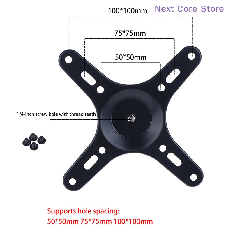 VESA Monitor Mount Adapter 75x75 100x100mm to 1/4" Screw Plate Monitor Mount Adapter HIP