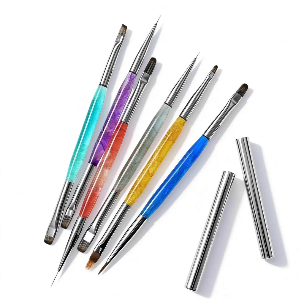 2026 New 1pcs Double-headed Nail Art Brush Design Tip Painting Drawing Carving Liner Pen Acrylic Gel UV Polish Manicure Tools HIP