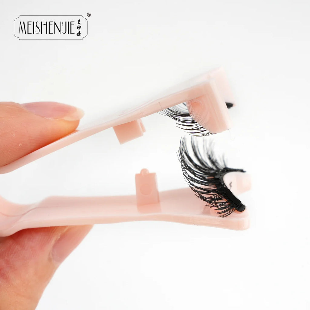 MEISHENJIE 1 Pair Magnetic Eyelashes Set Natural Long Mink Lashes Handmade Reusable Magnetic Eyelash Tweezers Set Lash Makeup HIP