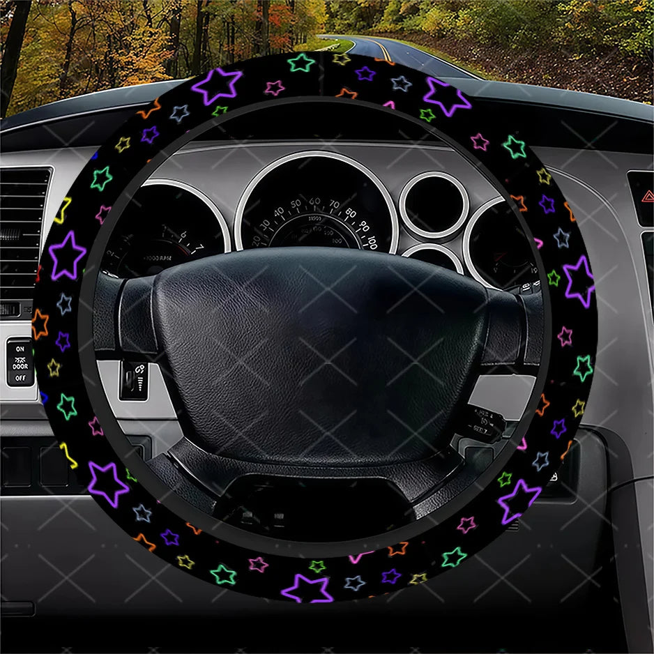 Vibrant Stars Steering Wheel Cover – Universal Fit Cars & SUVs Steering Wheel Cover HIP