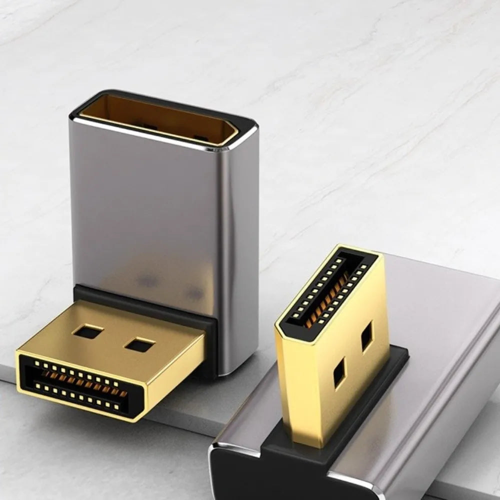 8K 60Hz DisplayPort 90° Adapter – DP 1.4 L-Shape Converter DisplayPort Adapter HIP