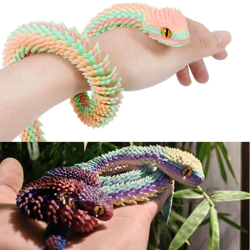 3D Printed Articulated Snake Ornament 30/40cm – Poseable Toy Articulated Figure Ornament HIP