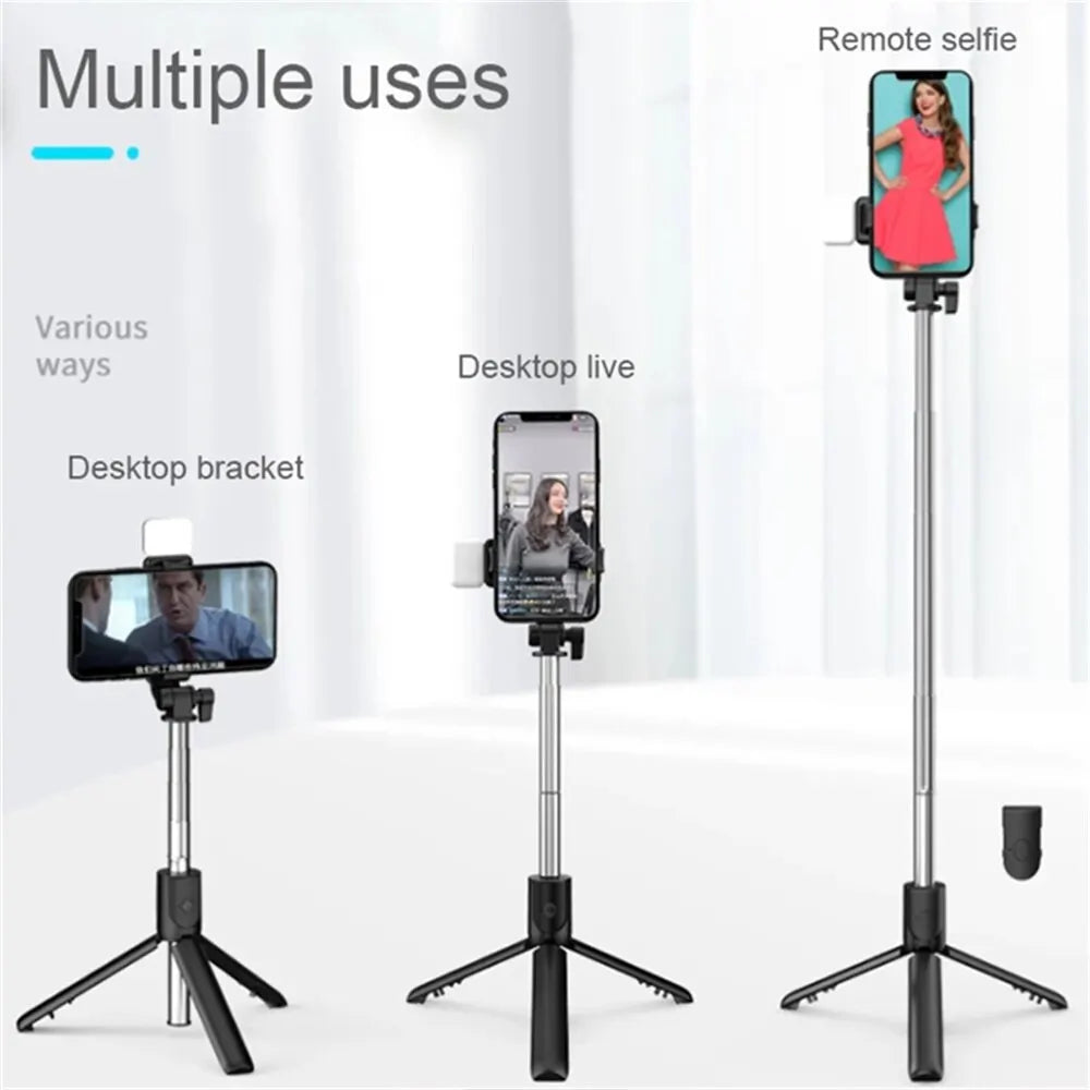 Bluetooth Selfie Stick Tripod with Remote & Fill Light Selfie Stick Tripod HIP