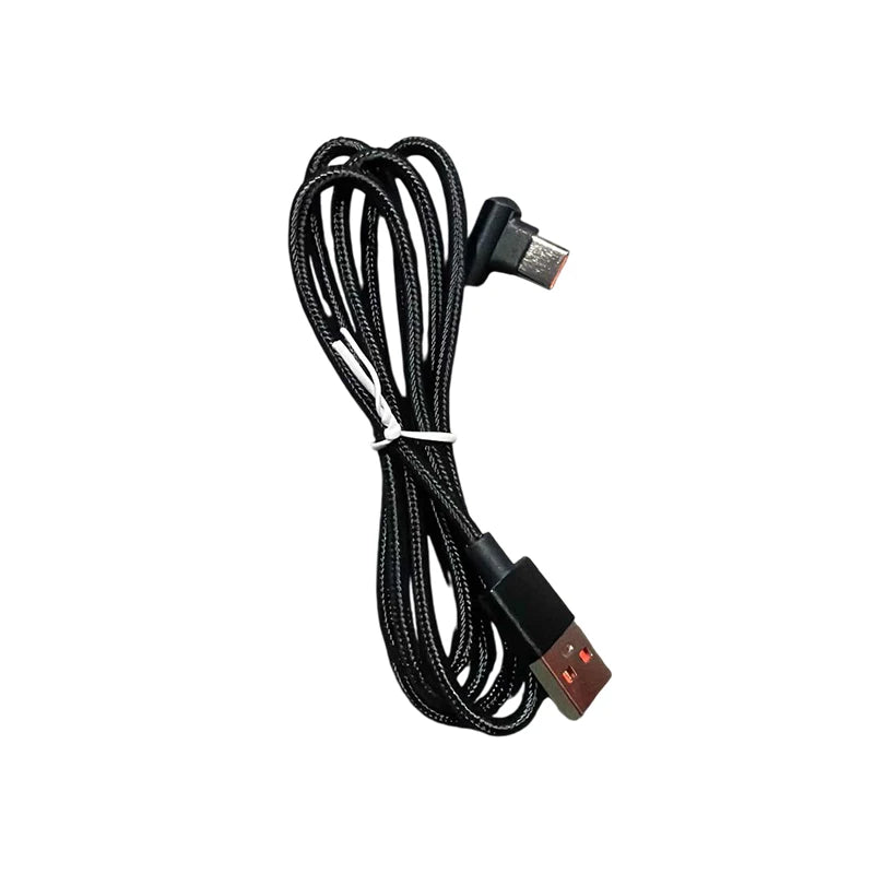 90° Elbow 6A USB-C Fast Charging Cable – Nylon Braided USB-C Charging Cable HIP 25cm For Typec bk