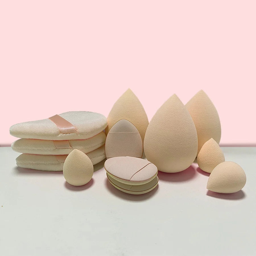 12-Piece Giant Soft Makeup Sponge Egg Set – Powder Puffs Makeup Sponge Set HIP s095-12 nude