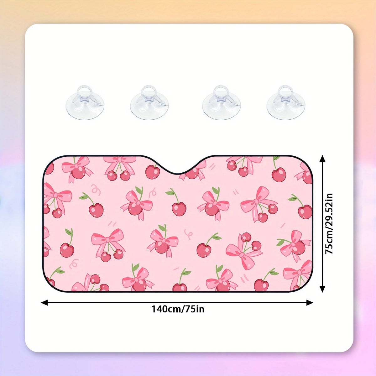 Pink Cherry Foldable Car Sunshade – Universal UV Protection Car Sunshade HIP