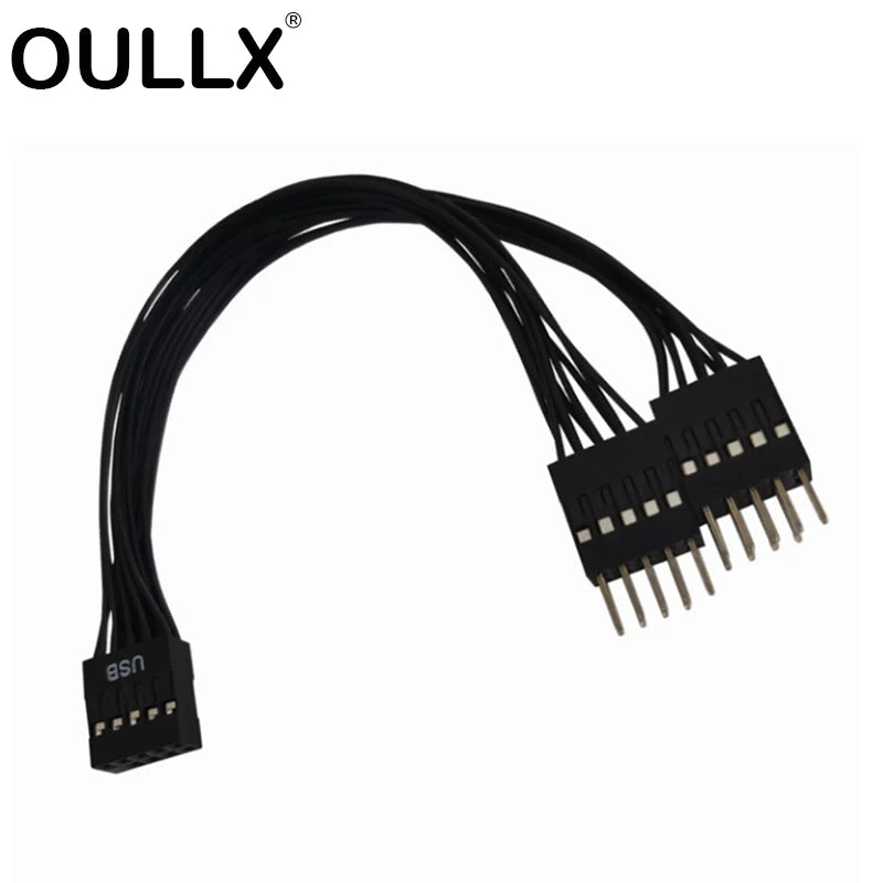 USB 2.0 9-Pin 1-to-2 Splitter Cable – Motherboard Adapter USB Splitter Cable HIP Default Title