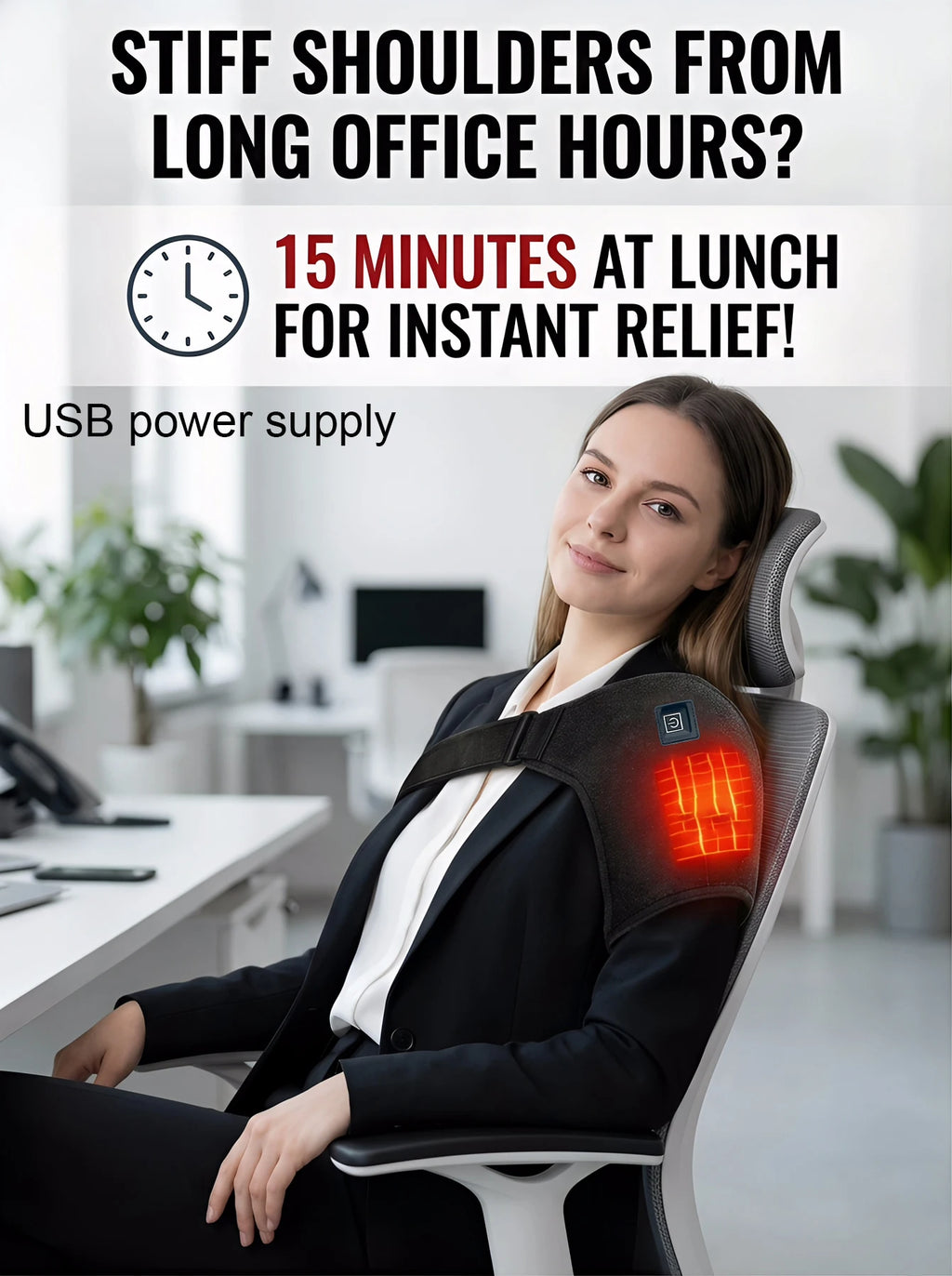 Wearable Heated Shoulder & Neck Massager – 3 Heat Levels Heated Shoulder Massager HIP