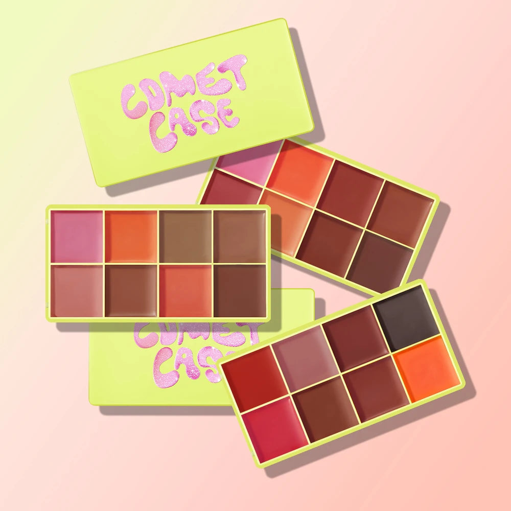 Multi Cream Eyebrow Blush Highlighter Palette Long Wearing Eyeshadow Palette Matte Shimmer Finish With Free Brush & Powder Puff HIP