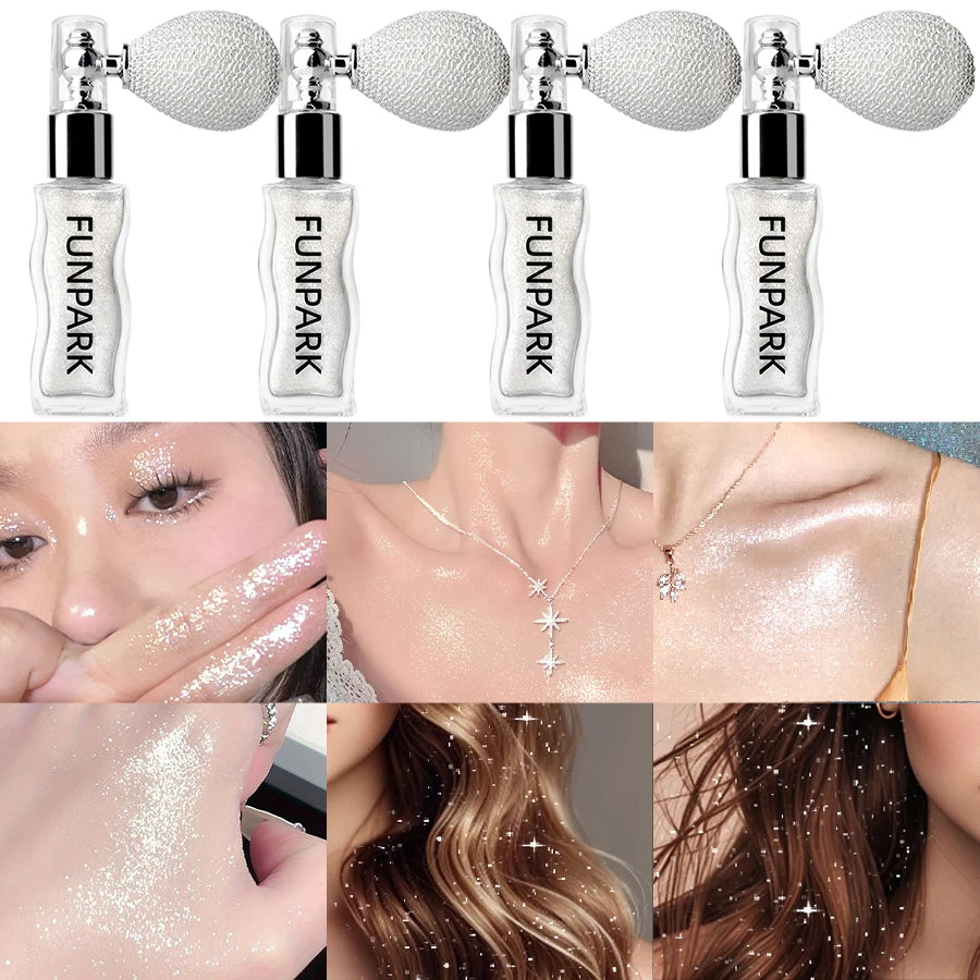 1PC Highlighter Powder Brightens The Whole Body Sparking Face Korean Makeup Lasting Pearlescent White Brown Silver Cosmetics HIP