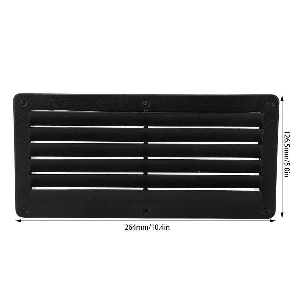 Black RV Air Vent Cover 10.4×5 in – ABS Rectangular Grill Air Vent Cover HIP
