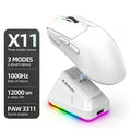 KEBIDUMEI X11 Tri-Mode Wireless Gaming Mouse 12000 DPI RGB Wireless Gaming Mouse HIP White