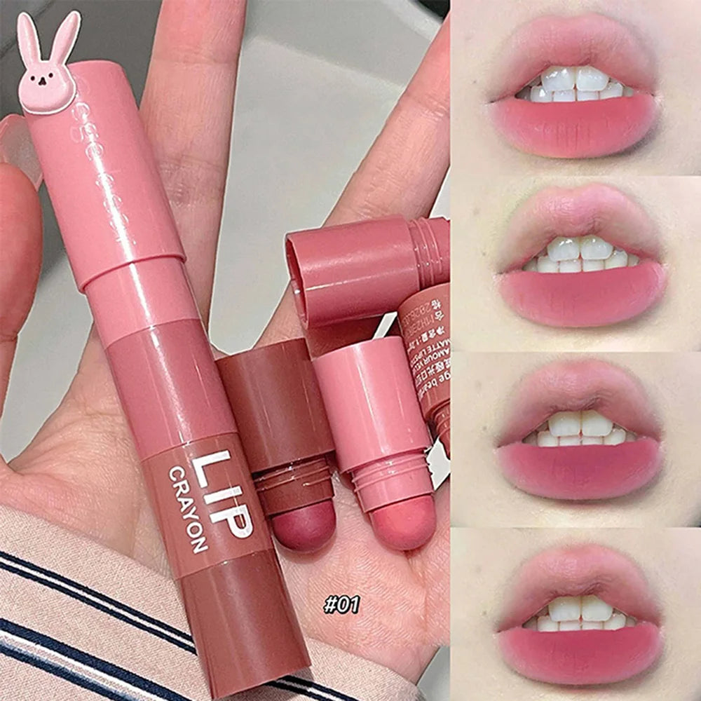 Gege Bear 4-in-1 Velvet Matte Crayon Lipstick – Long Wear Matte Crayon Lipstick HIP